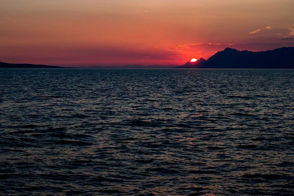 Makarska, Hırvatistan için gün batımı görünümü