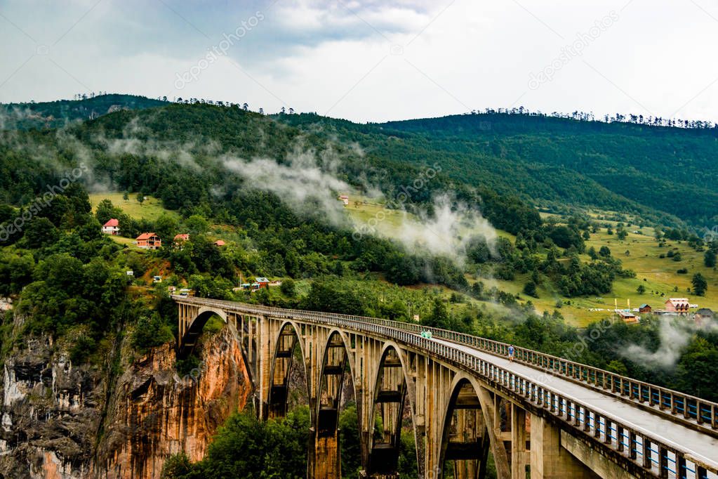 Durdevica Tara arc bridge in northern Montenegro.