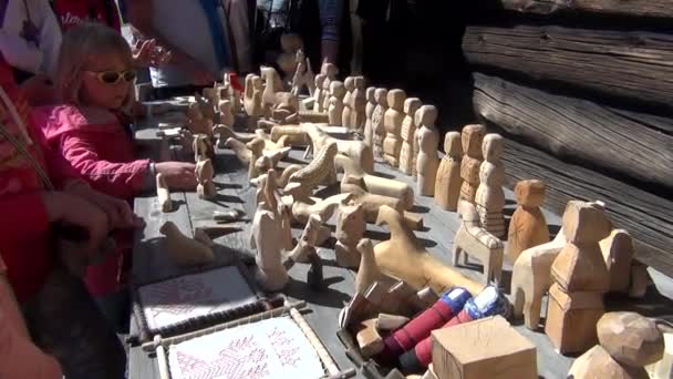 Russian Wooden Toys — Stock Video