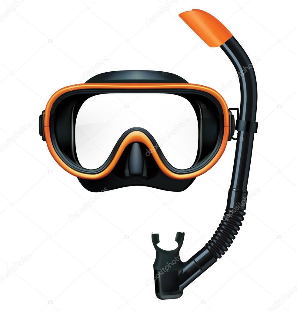 Dive mask and snorkel. Vector illustration
