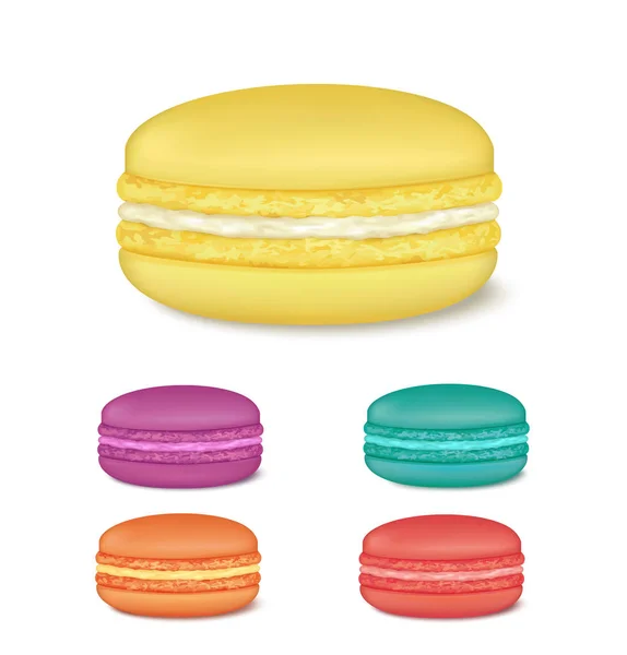 Macarons français colorés. Illustration vectorielle — Image vectorielle