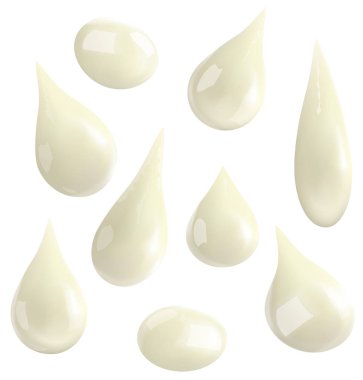 Damla süt beyaz arka plan üzerinde izole. Vektör çizim