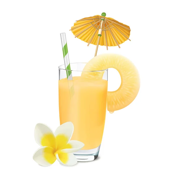 Pineapple juice. Vector illustration — Stock Vector