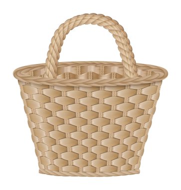 Boş sepet beyaz arka plan üzerinde. 3D çizim