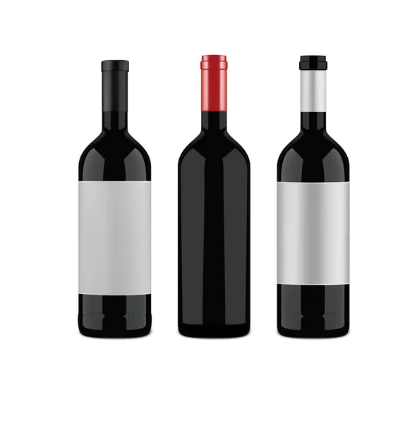 Lahvičky od vína na bílém pozadí. Vektorová ilustrace — Stockový vektor