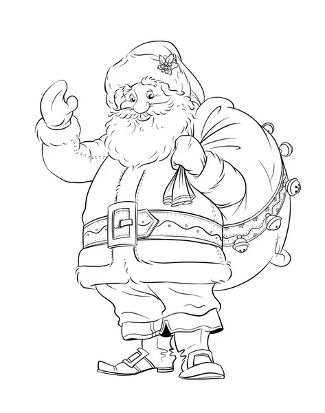 Święty Mikołaj z workiem na prezenty. Boże Narodzenie — Zdjęcie stockowe
