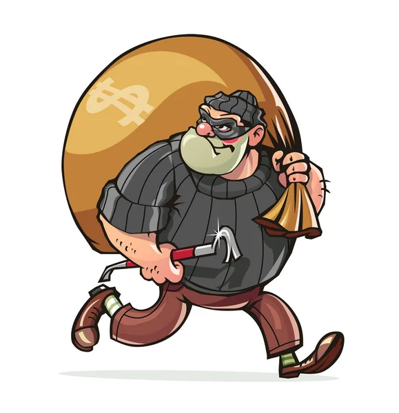 ジミーと盗賊を運ぶ袋のお金のベクトル — ストックベクタ