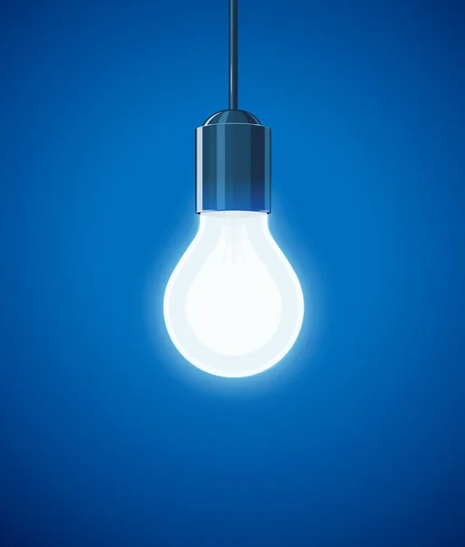 Экономия электроэнергии Сияющая электрическая лампочка — стоковый вектор