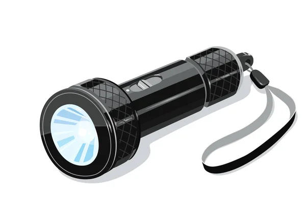 Lanterna elétrica turística metálica de bolso — Vetor de Stock