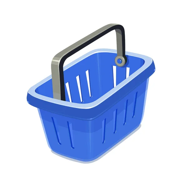 Синяя пластиковая корзина для покупок — стоковый вектор