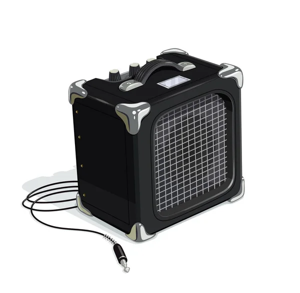 Amplificateur combo guitare noire avec cordon — Image vectorielle