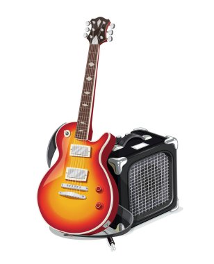 Klasik elektro gitar amplifikatör ile
