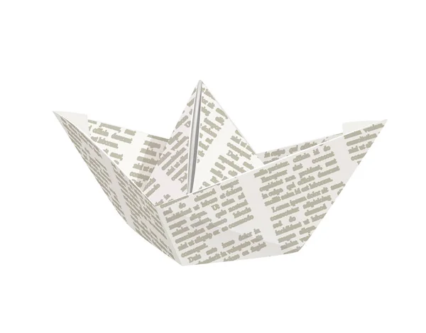 Nave origami di carta. Giocattolo fatto a mano — Vettoriale Stock