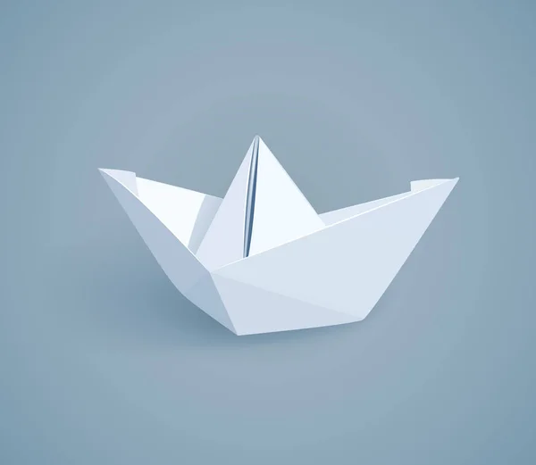 Paper origami schip. Handgemaakte speelgoed — Stockvector