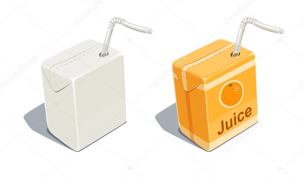 Cardboard pack with tube blank for orange juice