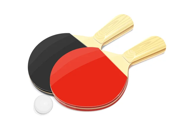 Paar Table tennisracket en bal — Stockvector