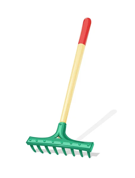 Garden rake. Agriculture tool. — Stock Vector