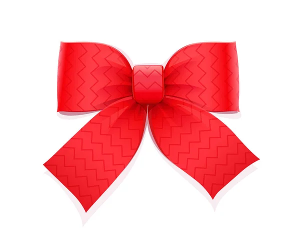 Red bow. Decorative element for gift. — Stock Vector