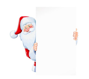 Noel Baba boş kağıt levha saçtan tutun