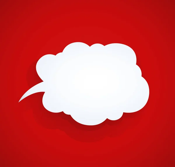 Speech bubble at red background vector illustration. — Stock Vector