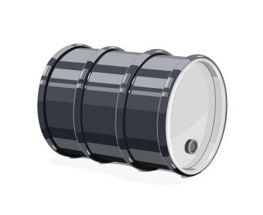 Black metal barrel for oil vector illustration. clipart