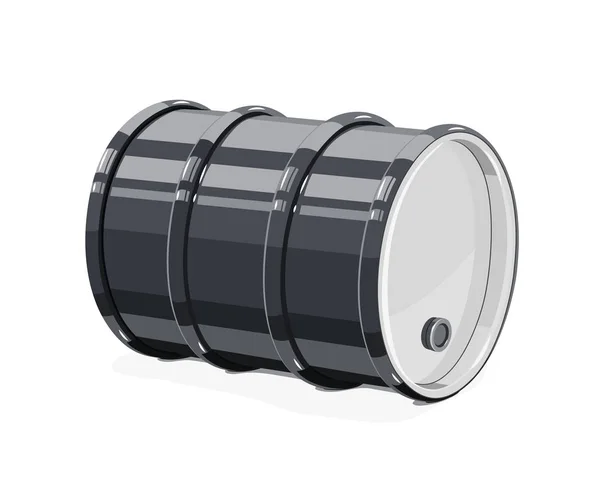 Black metal barrel for oil vector illustration. — Stock Vector