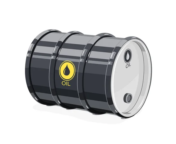 Baril métallique noir pour le pétrole . — Image vectorielle