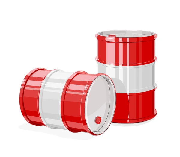 Two Red metal barrel. — Stock Vector