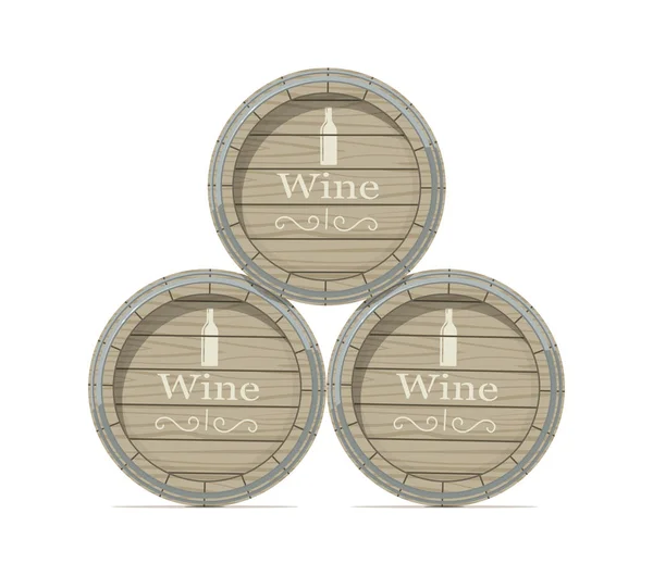 Vino barril de madera — Vector de stock