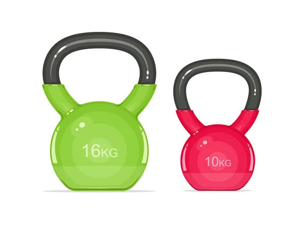 Kettlebells. Equipos para fitness . — Vector de stock