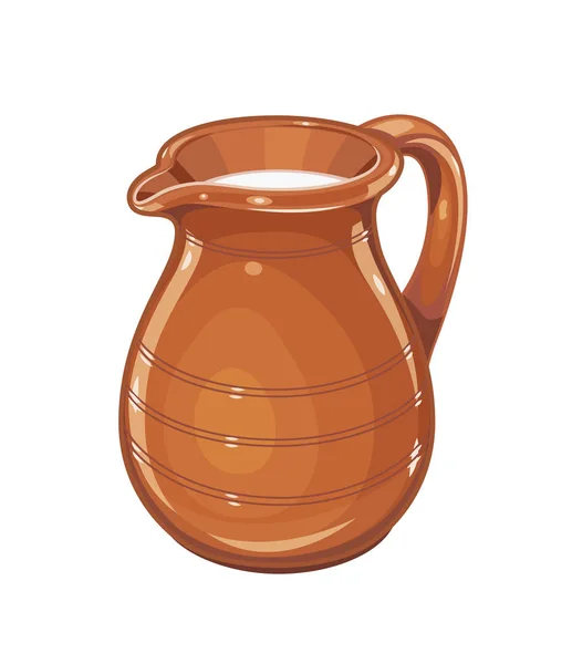 Pot en céramique avec lait — Image vectorielle