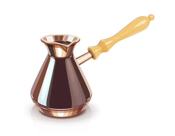 Turkish Coffee pot with handle. — Stock Vector