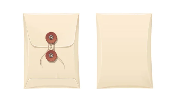 Papieren envelop met touw lock — Stockvector