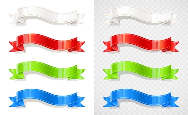 Set of colour ribbon. Decoration tape — Stock Vector