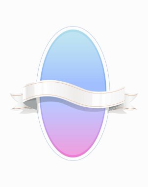 Kurdele ile dekoratif oval çerçeve.