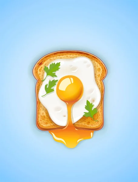 Sandwich aux œufs frits. Restauration rapide . — Image vectorielle