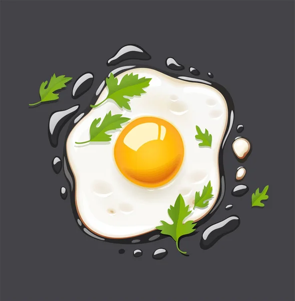 Fried egg. Fast food. — Stock Vector