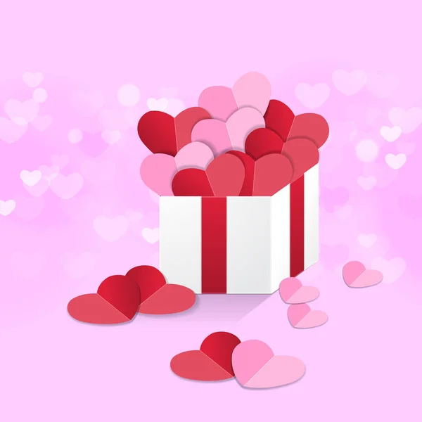Γλυκό ροζ κουτί καρδιά — Διανυσματικό Αρχείο
