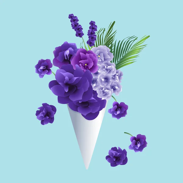 Flores em cone —  Vetores de Stock