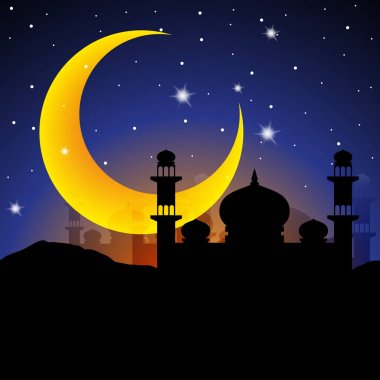 Büyük moon ile Arap gece