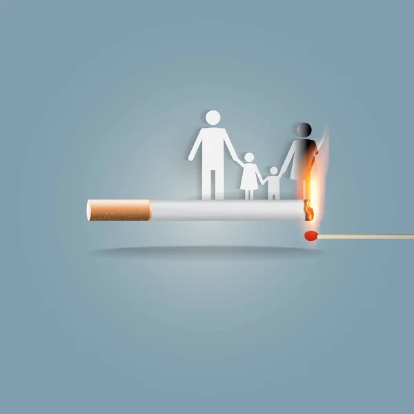 Smoking burns family — Stock Vector