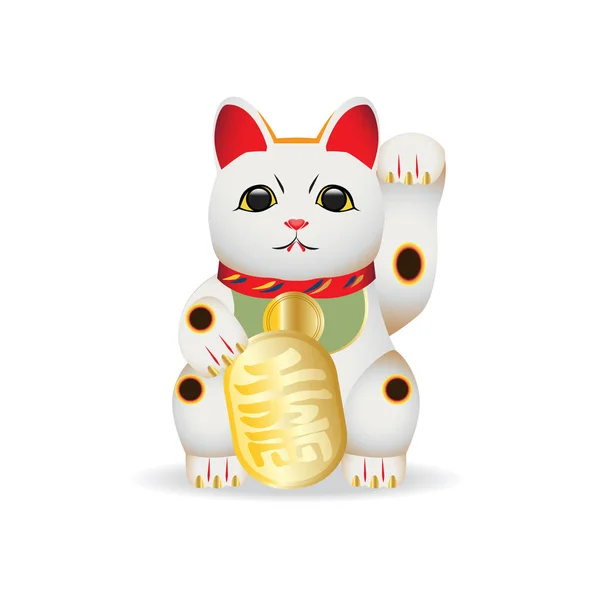 Maneki Neko gatto fortunato — Vettoriale Stock