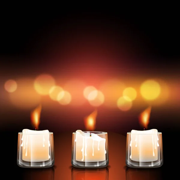 Candles in glasses — Stockvector
