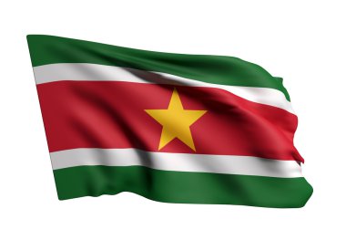 Surinam Cumhuriyeti bayrak sallayarak