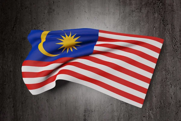 Malaysiens flagga viftar — Stockfoto