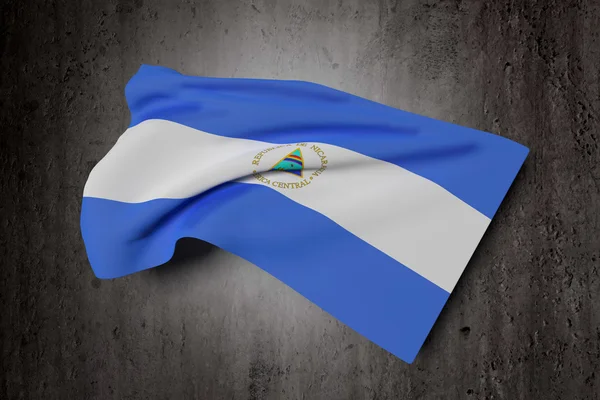 Flagge der Republik Nicaragua geschwenkt — Stockfoto