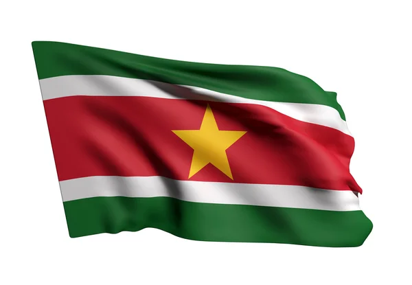 Прапор Республіки Суринам, розмахуючи — стокове фото