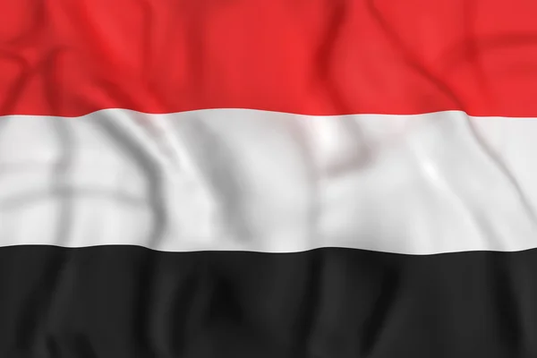 A Jemeni Köztársaság zászlót lengetve — Stock Fotó