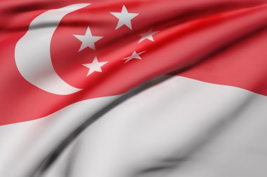 Singapur Cumhuriyeti bayrak sallayarak