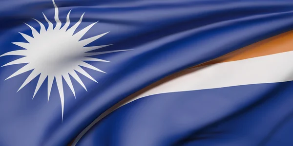 共和国的马绍尔群岛旗帜 — 图库照片